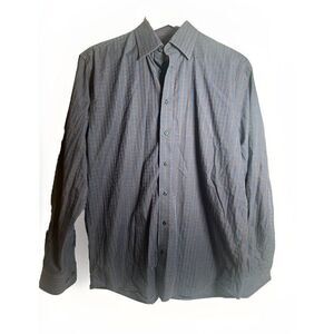 Vintage‎ Neiman Marcus Button Up Long Sleeve Medium Plaid Multicolor.     Gg